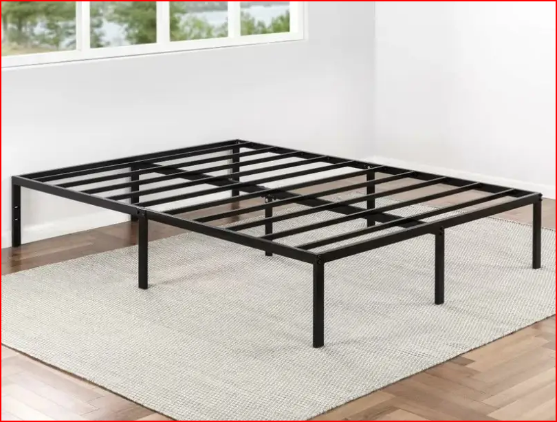 DOUBLE (FULL) SIZE- (102 BLACK)- METAL BED FRAME- WITH SLATS