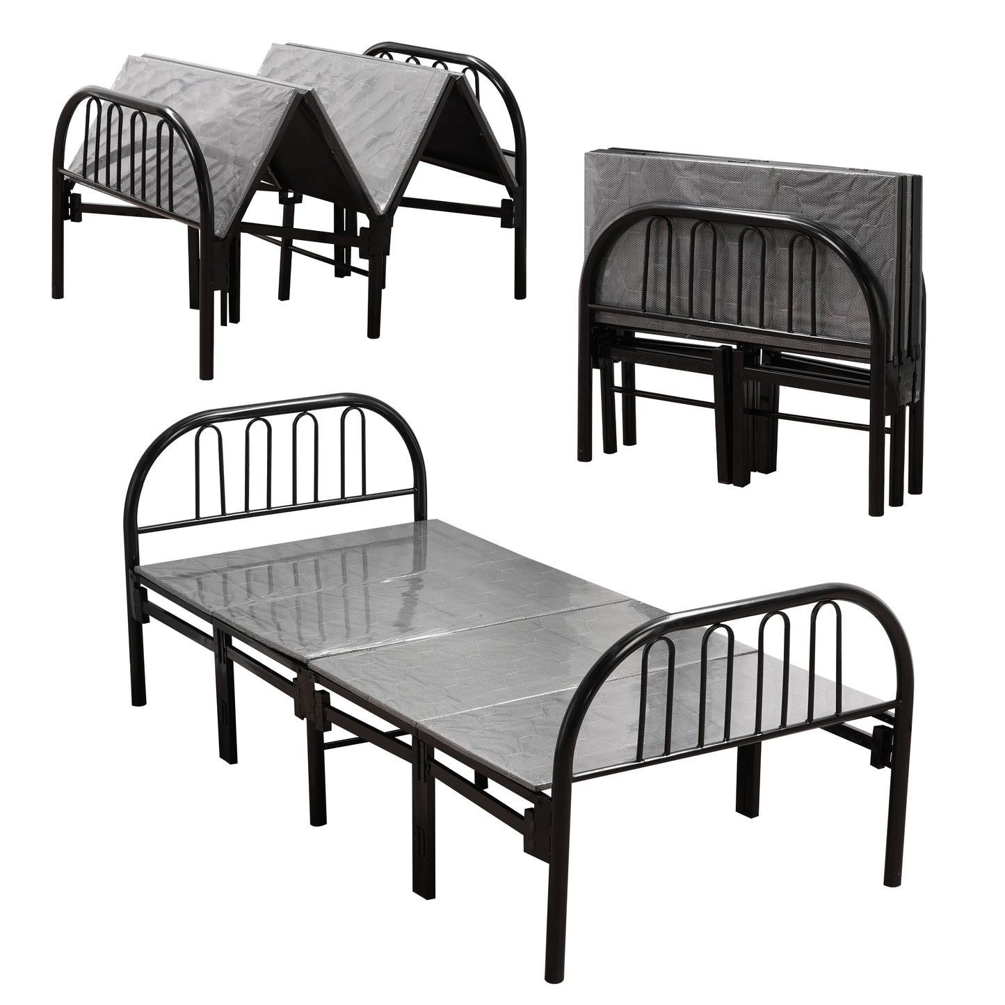 DOUBLE (FULL) SIZE- (ORIS BLACK)- METAL FOLDING BED