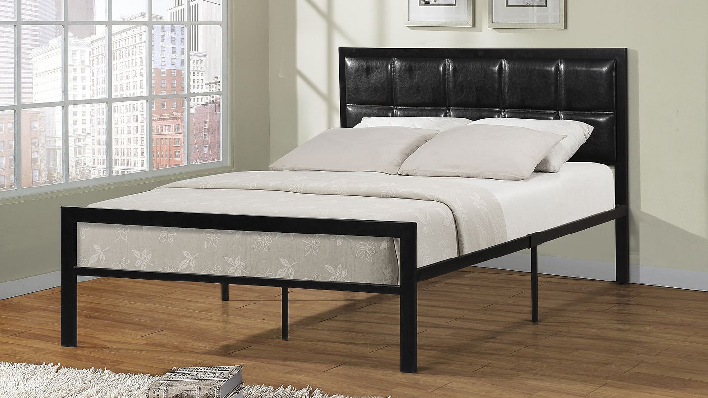 DOUBLE (FULL) SIZE- (1148- 1 BLACK)- METAL BED FRAME- WITH SLATTED PLATFORM