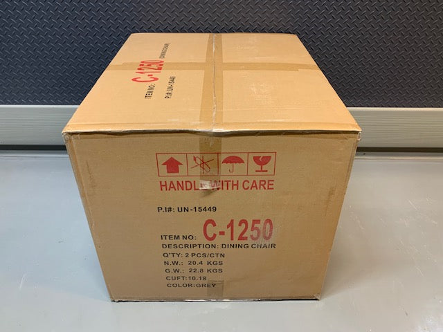 (1250 GREY- 2 PACK)- VELVET FABRIC DINING CHAIRS