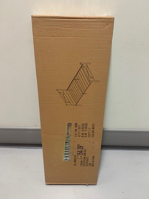 TWIN (SINGLE) SIZE- (154 WHITE)- METAL BED FRAME- WITH SLATS