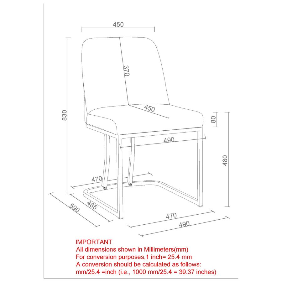 (DARIO BEIGE- 2 PACK)- FABRIC DINING CHAIRS