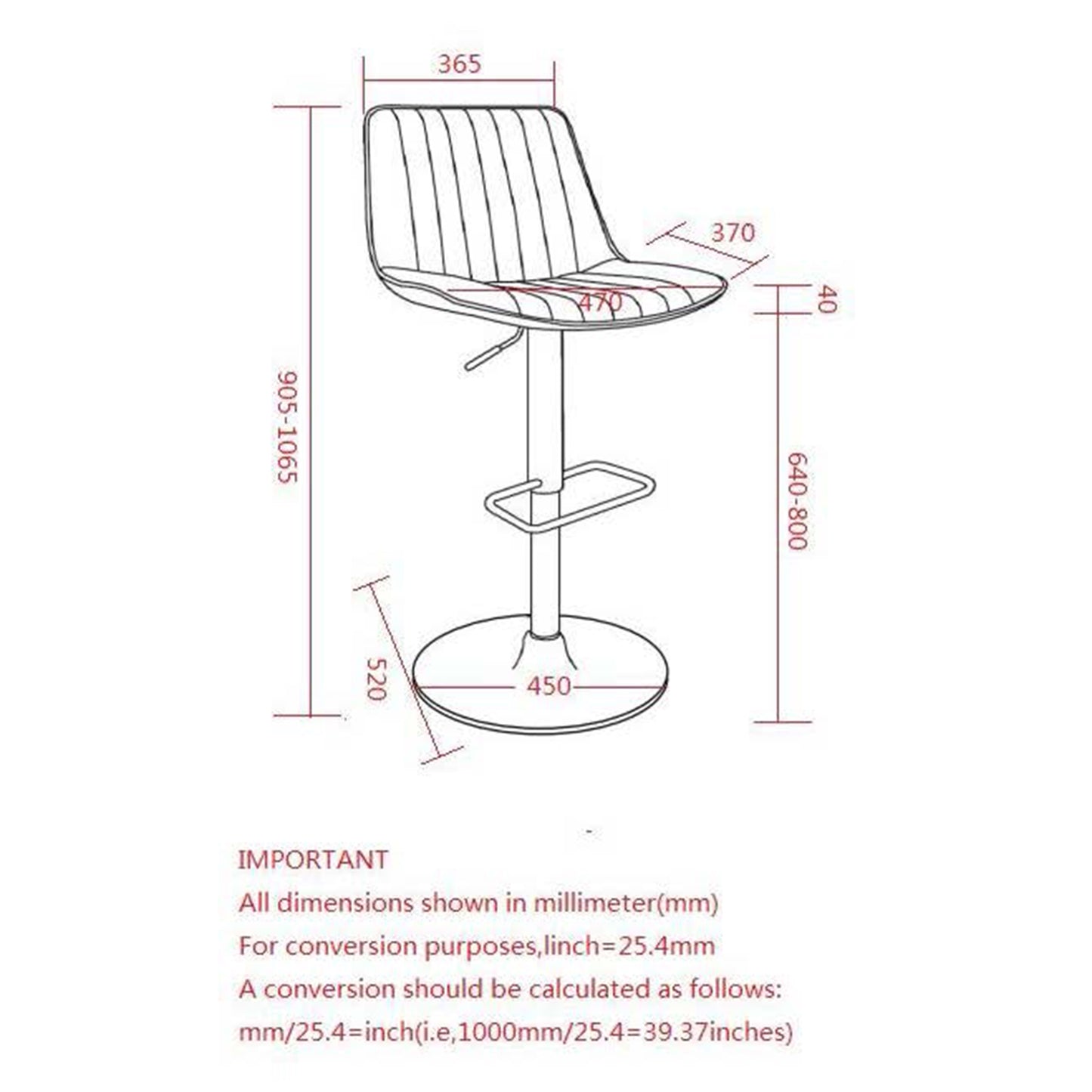 (KOSI DARK BROWN- 2 PACK)- LEATHER ADJUSTABLE HEIGHT BAR STOOLS