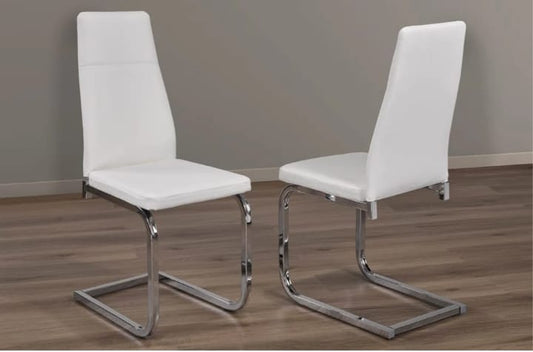 (210 WHITE- 2 PACK)- LEATHER DINING CHAIRS- OUT OF STOCK UNTIL MAY 26, 2024