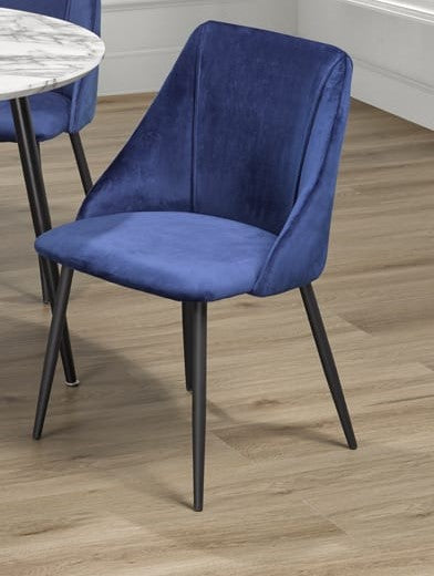 (212 BLUE- 2 PACK)- VELVET FABRIC DINING CHAIRS- out of stock until MAY 4, 2024