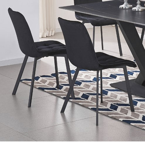 (214 BLACK- 2 PACK)- VELVET FABRIC DINING CHAIRS- OUT OF STOCK UNTIL AUGUST 12, 2025