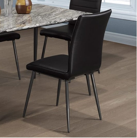 (3206 BLACK- 2 PACK)- LEATHER DINING CHAIRS