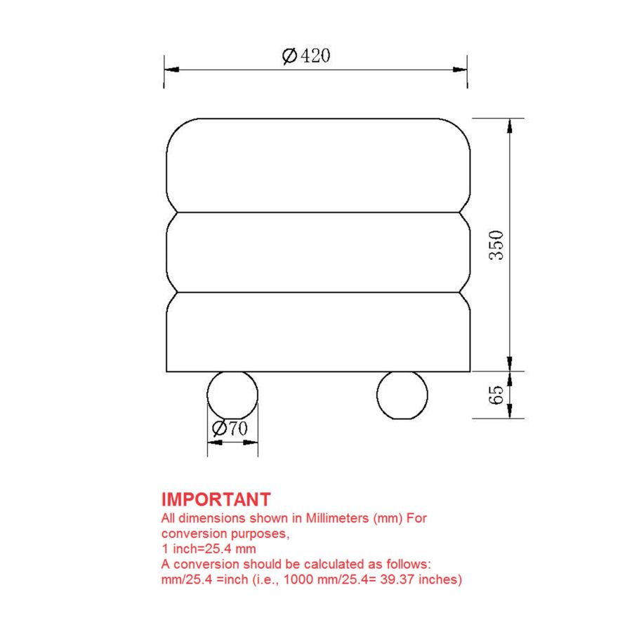(WILLO IVORY)- 16.5" ROUND FABRIC OTTOMAN