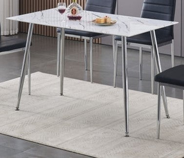 (5080 WHITE- 1)- 48" LONG- GLASS COMPUTER/ DINING TABLE