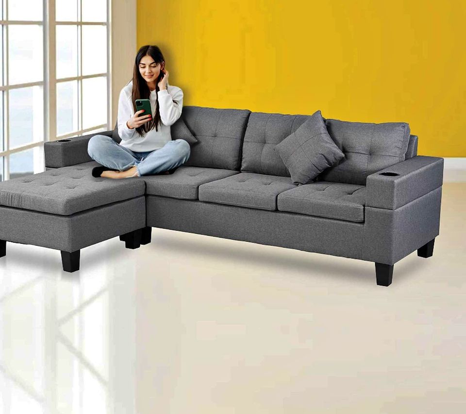6212 GREY)- REVERSIBLE- SEATER FABRIC SECTIONAL SOFA – MySleep