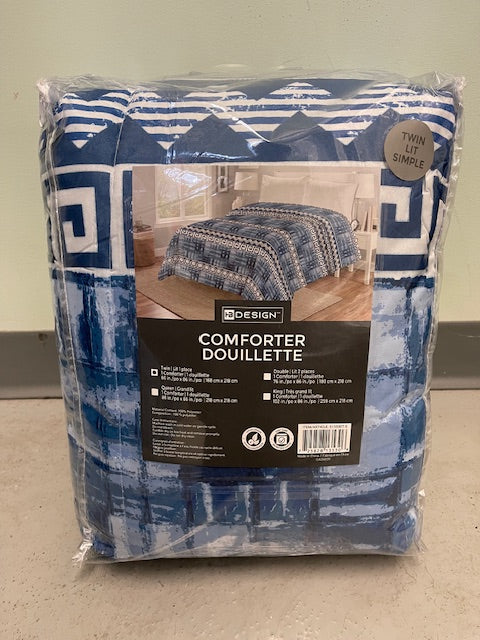 TWIN (SINGLE) SIZE- (HB DESIGN BLUE PRINT)- COMFORTER