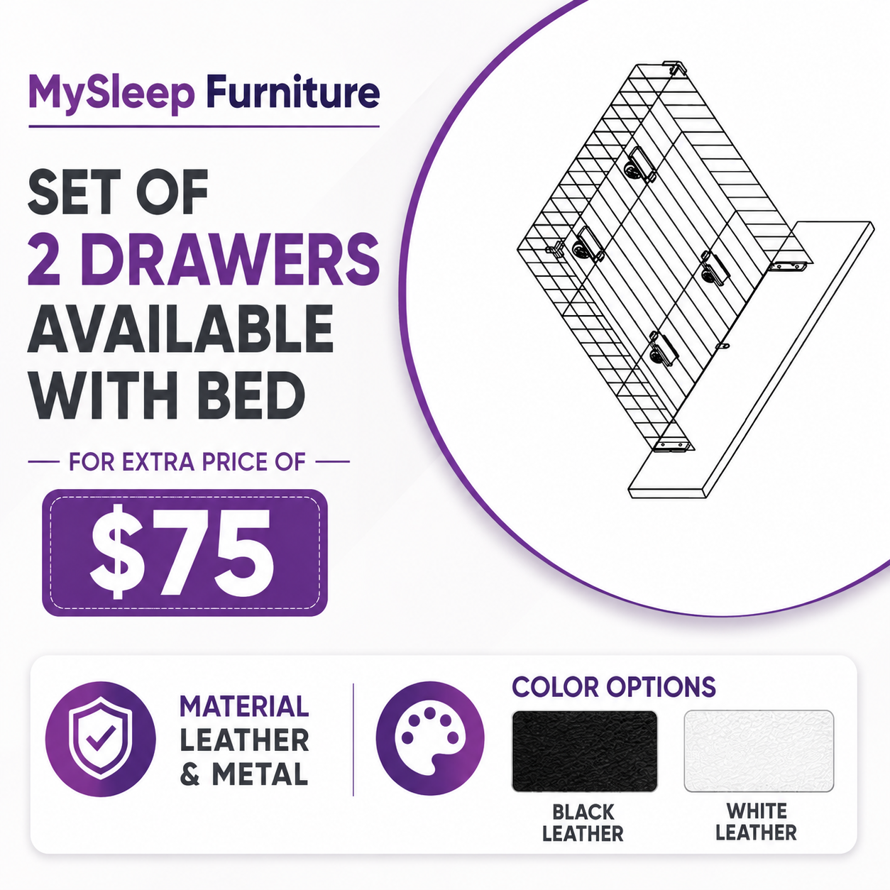 TWIN (SINGLE) SIZE- (2320 BLACK)- METAL BED FRAME- WITH SLATTED PLATFORM