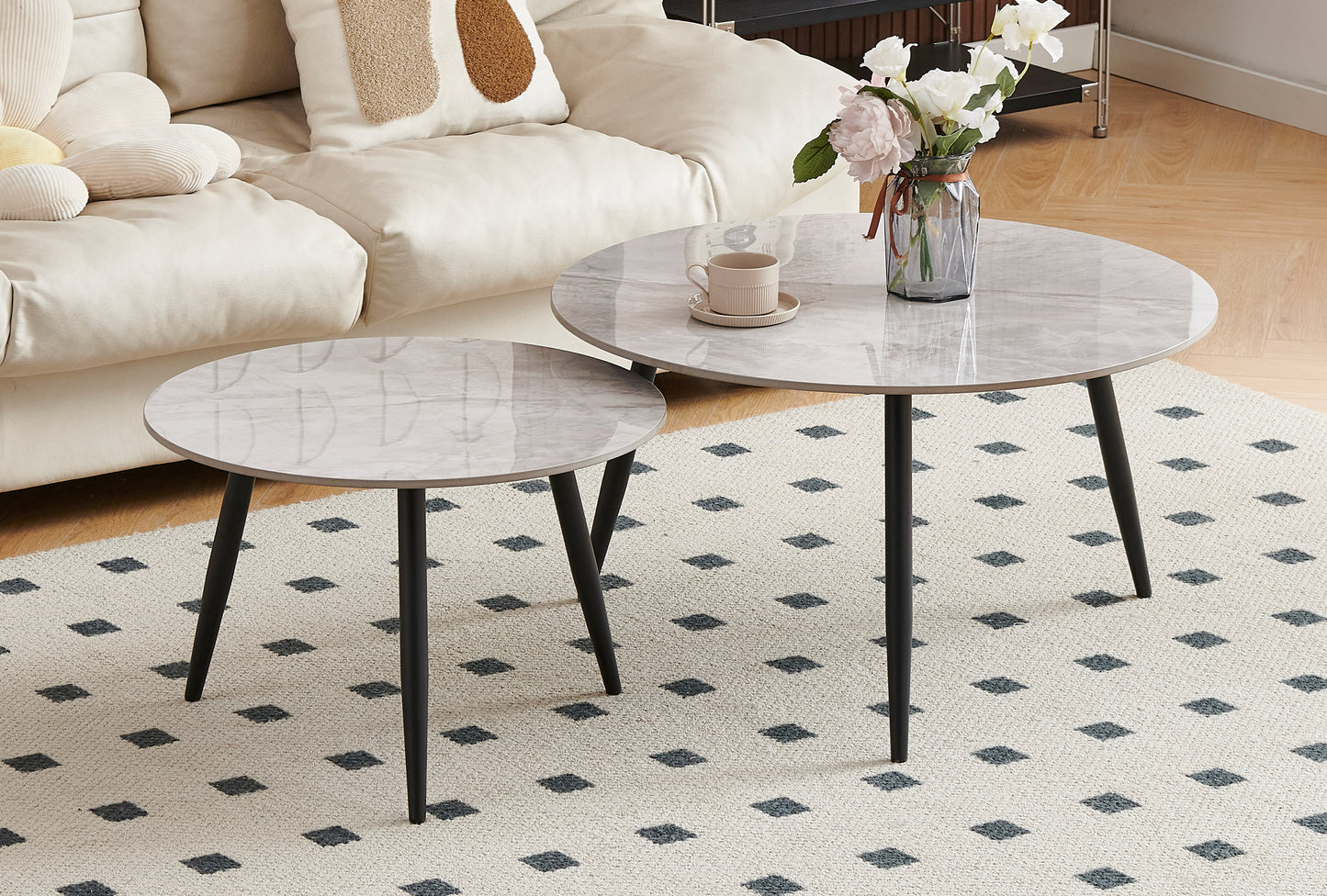 (2211 GREY) - SINTERED STONE NESTING COFFEE TABLE