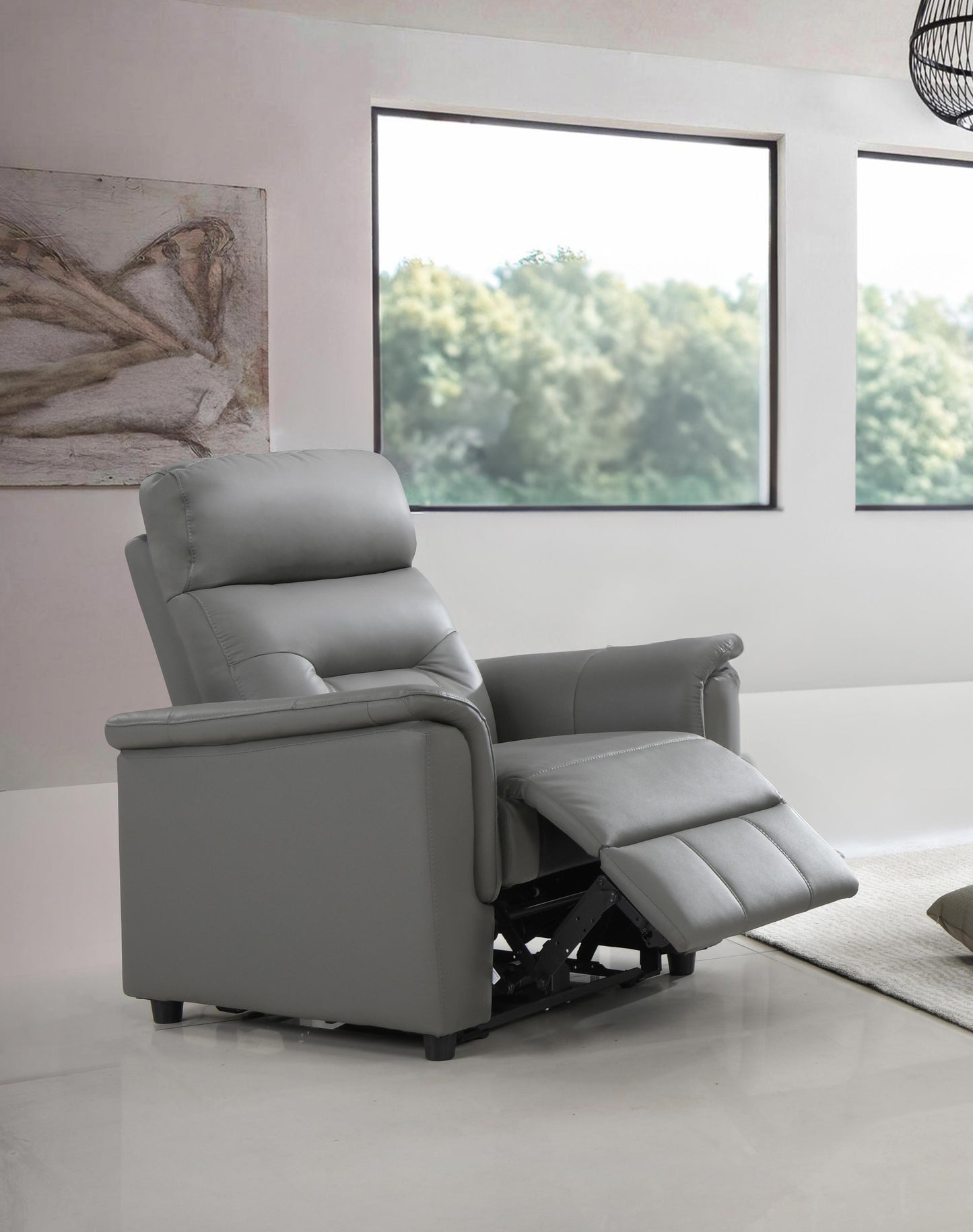 (8141 GREY SLC)- GENUINE LEATHER MATCH POWER RECLINER 3 PC. SOFA SET- TEXT OR WHATSAPP 416 319 8851 FOR STOCK AVAILABILITY BEFORE PAYING