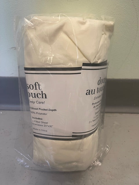 DOUBLE (FULL) SIZE- (BELLISIMO SOFT TOUCH CREAM)- 3 PC. SHEET SET