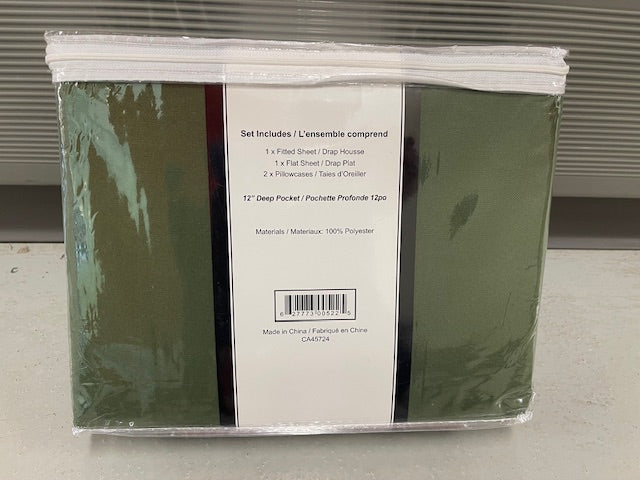 QUEEN SIZE- (BELLISIMO GREEN)- 4 PC. BED SHEET SET