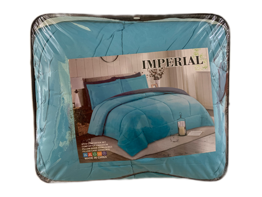 KING SIZE- (IMPERIAL BLUE)- 5 PC. COMFORTER SET