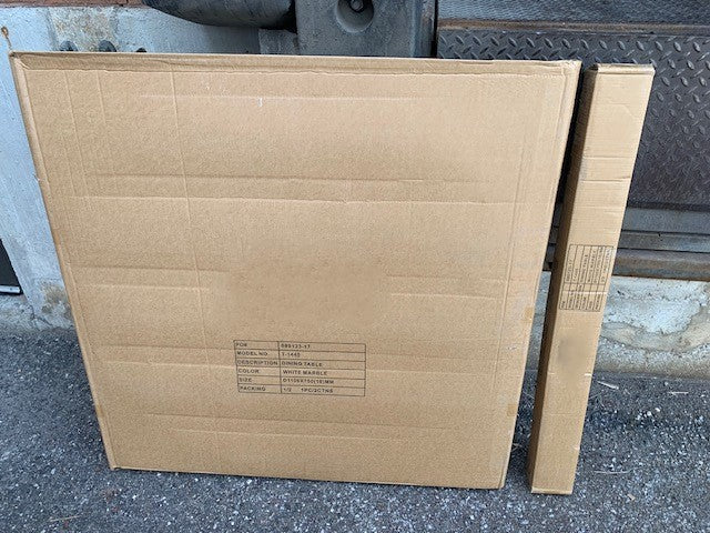 (1445 WHITE- 1)- 44" ROUND GLASS DINING TABLE