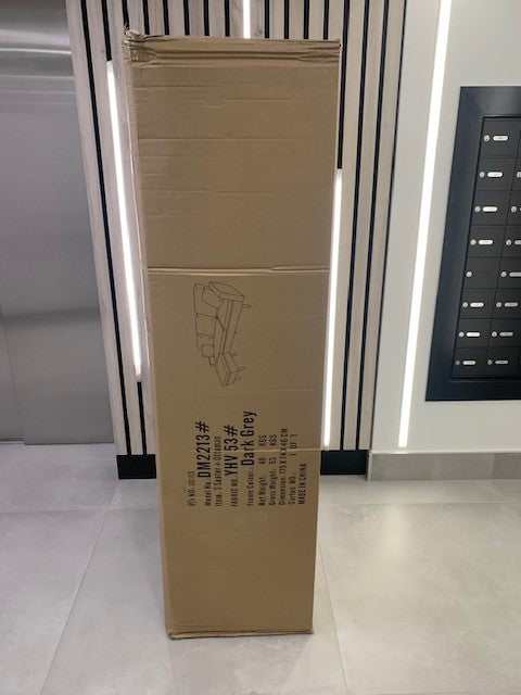 (2213 DARK GREY)- 76" LONG- REVERSIBLE- VELVET FABRIC SECTIONAL SOFA- TEXT OR WHATSAPP @ 416 319 8851 FOR STOCK AVAILABILITY BEFORE PAYING