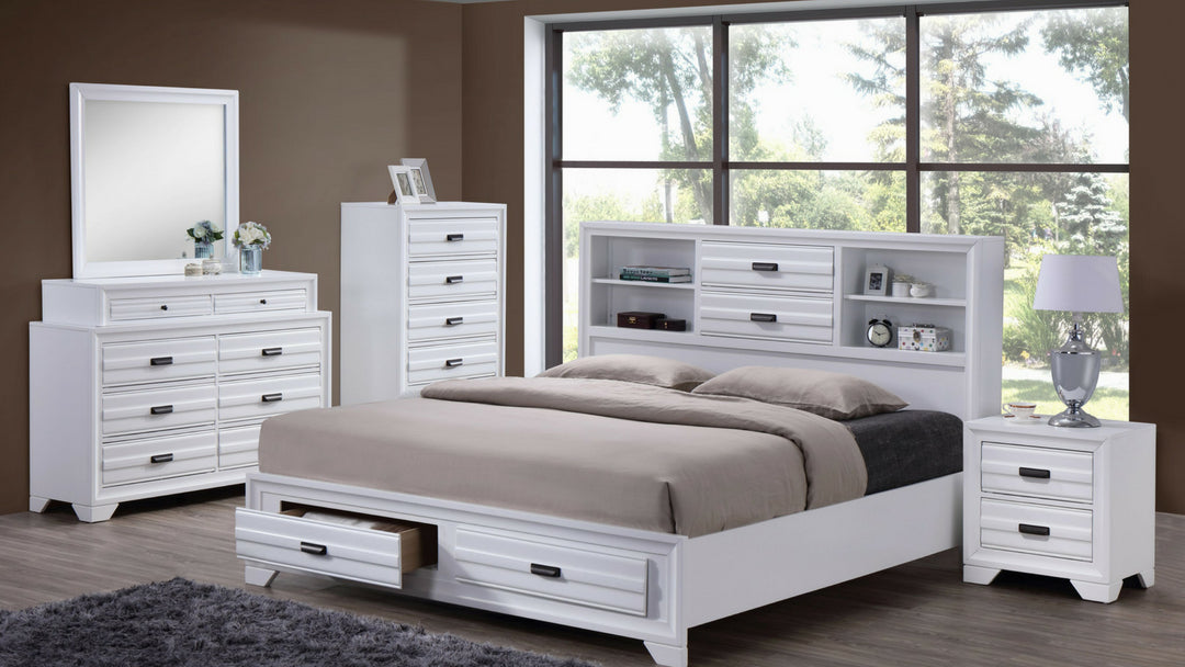 QUEEN SIZE- (JOSE WHITE- 8 PC.)- BEDROOM SET- TEXT OR WHATSAPP 416 319 8851 FOR STOCK AVAILABILITY BEFORE PAYING