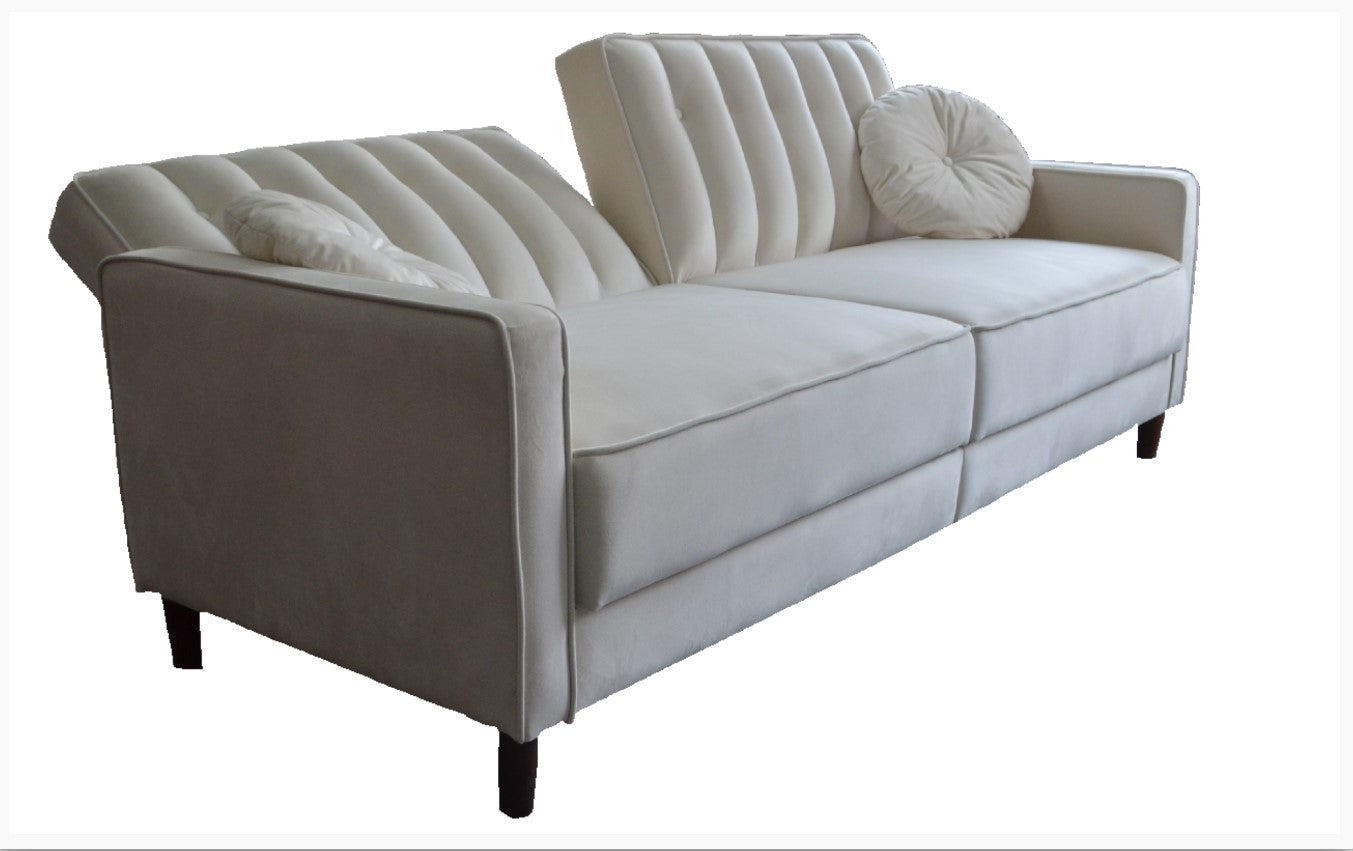 (ANGEL CREAM)- VELVET FABRIC- KLIK KLAK SOFA BED