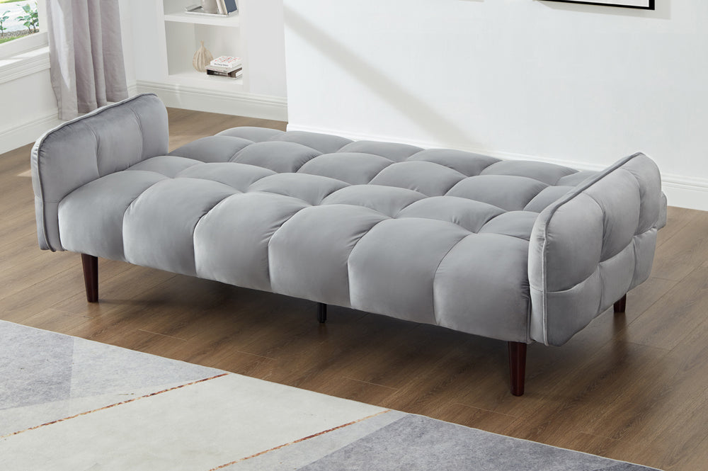 (1511 GREY)- 80" LONG- FABRIC KLIK KLAK SOFA BED- WITH ARMS