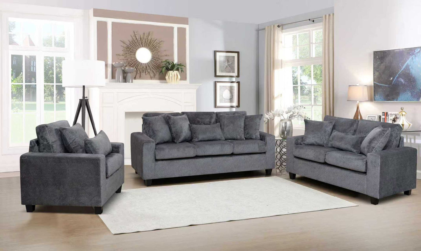 (ZACH GREY SLC)- FABRIC SOFA + LOVESEAT + CHAIR- TEXT OR WHATSAPP 416 319 8851 FOR STOCK AVAILABILITY BEFORE PAYING