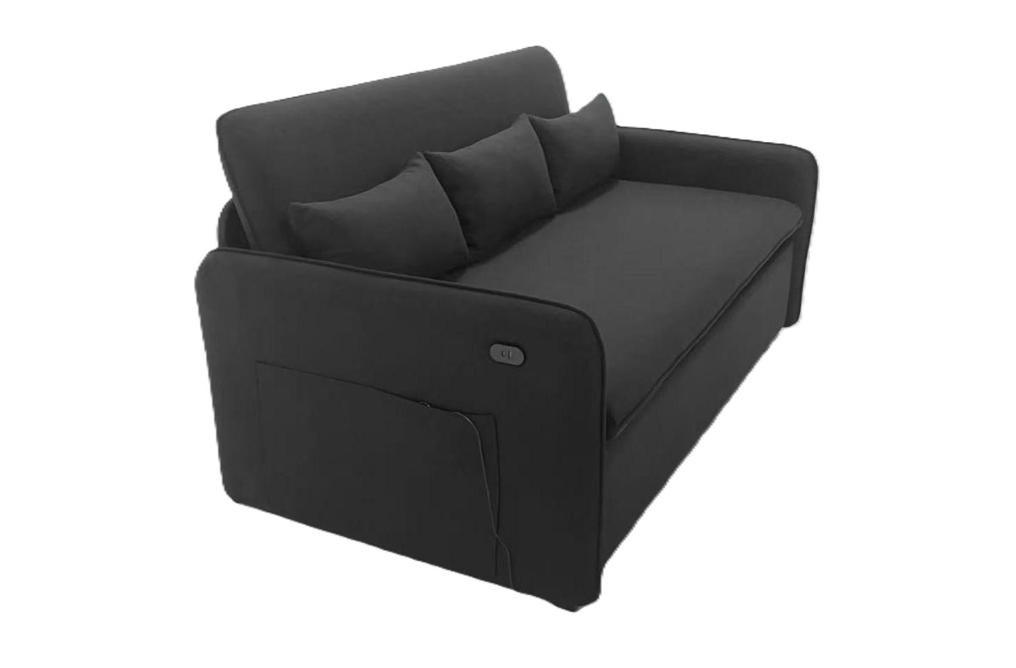 (2503 black)- 63" LONG- FABRIC LOVESEAT BED