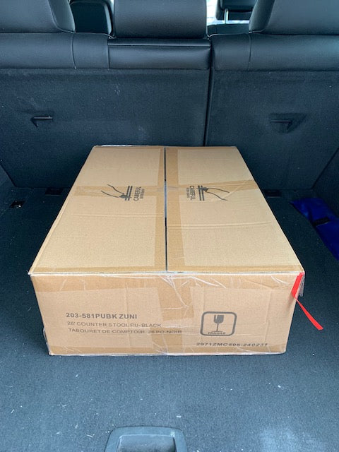 (ZUNI BLACK)- LEATHER COUNTER STOOL