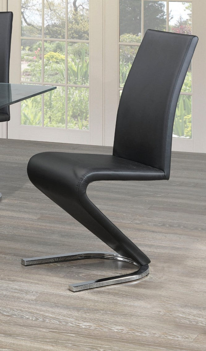 (1785 black- 2 PACK)- LEATHER DINING CHAIRS