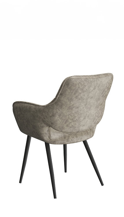 (1546 GREY- 2 PACK)- AIR LEATHER DINING CHAIRS