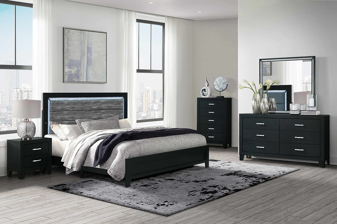 QUEEN SIZE- (REID BLACK- 8 PC.)- BEDROOM SET- TEXT OR WHATSAPP @ 416 319 8851 FOR STOCK AVAILABILITY BEFORE PAYING