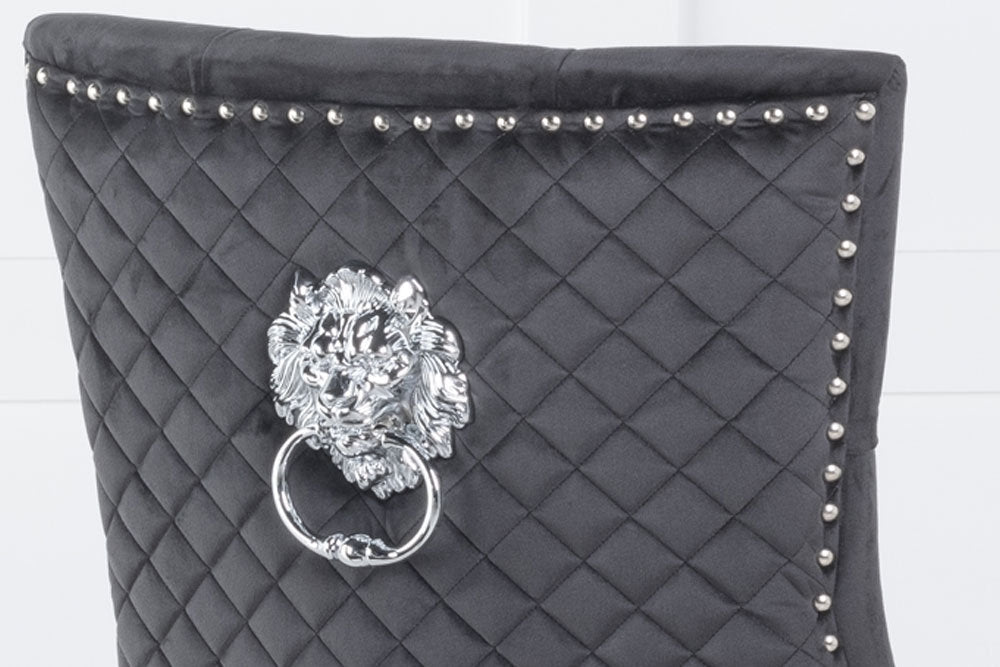 (1251 BLACK- 2 pack)- VELVET FABRIC DINING CHAIRS