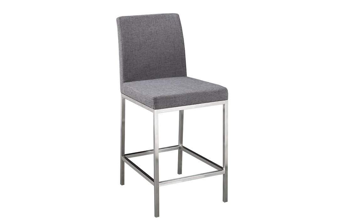 (HAVANA GREY)- LEATHER- FIXED HEIGHT COUNTER STOOL