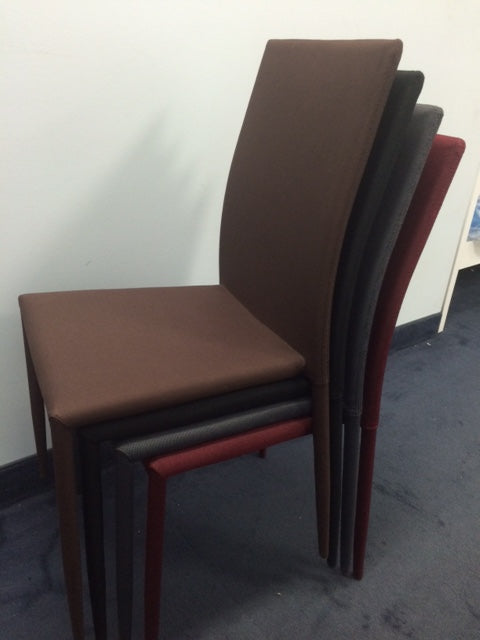 (1007 DISCO BURGUNDY)- STACKABLE- FABRIC DINING CHAIR- FINAL CLEARANCE- only 1 left