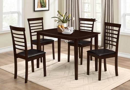 (1047 - 1011 - 5 PC. SET) - ESPRESSO - DINING TABLE - WITH 4 CHAIRS