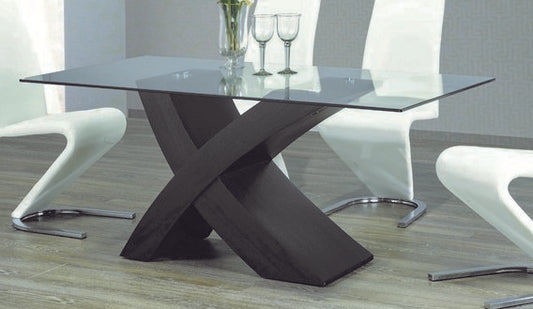 (1092 BLACK- 1)- 67" LONG- GLASS DINING TABLE