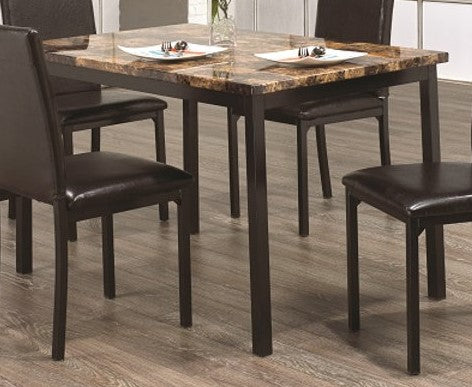 (1520 BROWN MARBLE LOOK- 1)- WOOD DINING TABLE