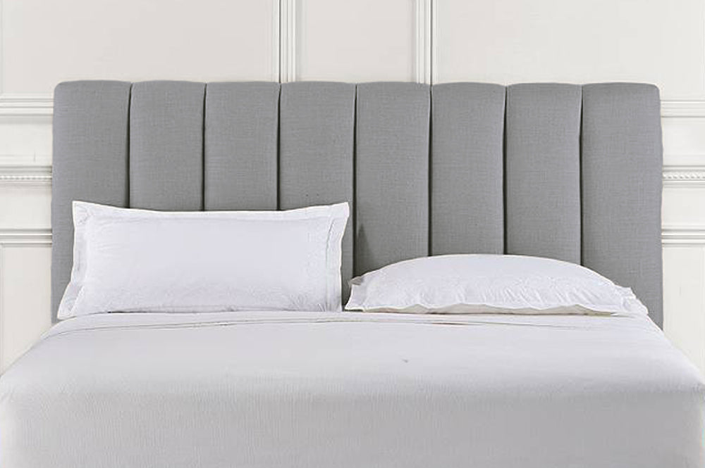 KING SIZE- (153R GREY)- LINEN FABRIC- CANADIAN MADE- BED FRAME- WITH SLATS- (DELIVERY AFTER 2 MONTHS)