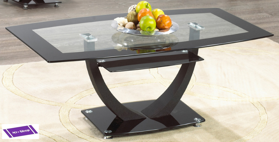(2007 BLACK- 1)- GLASS COFFEE TABLE