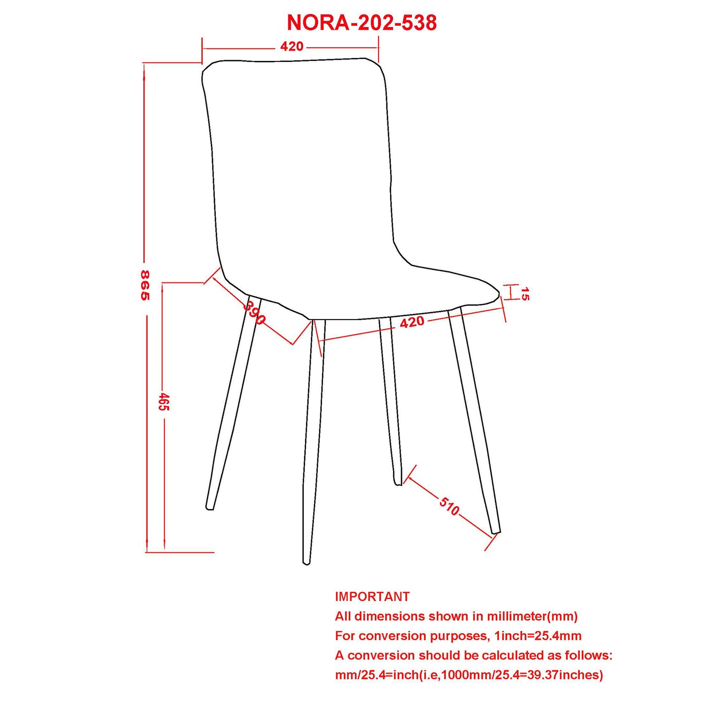 (NORA BEIGE- 4 PACK)- FABRIC- DINING CHAIR