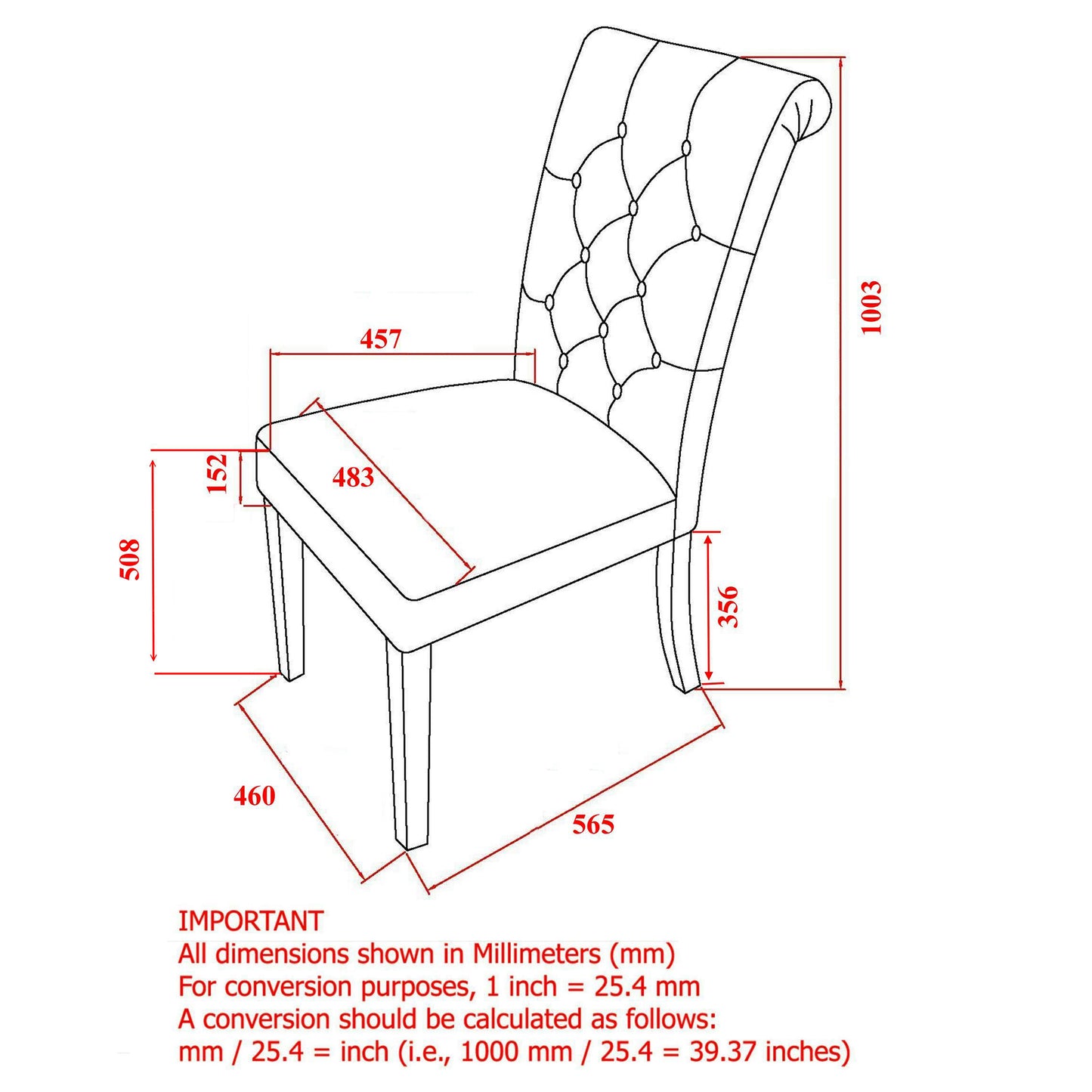 (MELIA GREY- 2 PACK)- FABRIC- DINING CHAIR