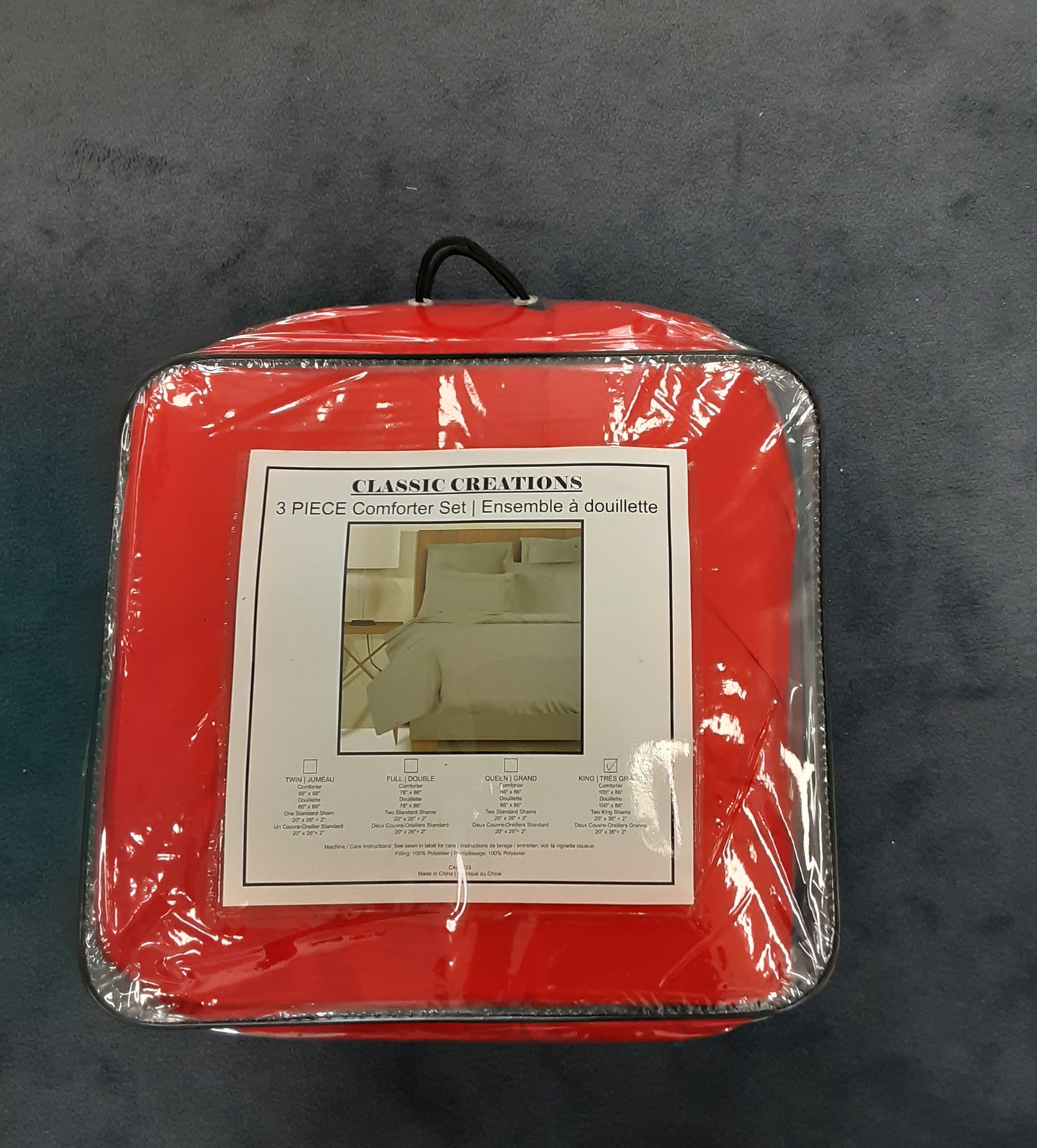 KING SIZE- (CLASSIC CREATIONS RED)- 3 PC. COMFORTER SET