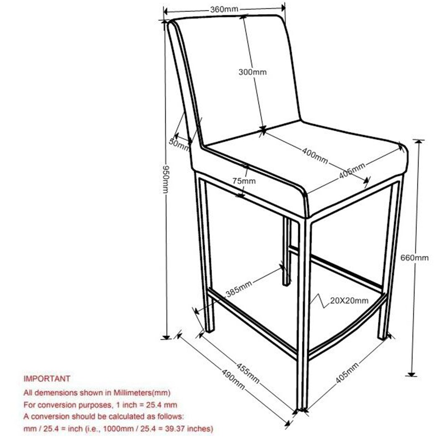 (PORTO WHITE- 2 PACK) - LEATHER COUNTER STOOLS