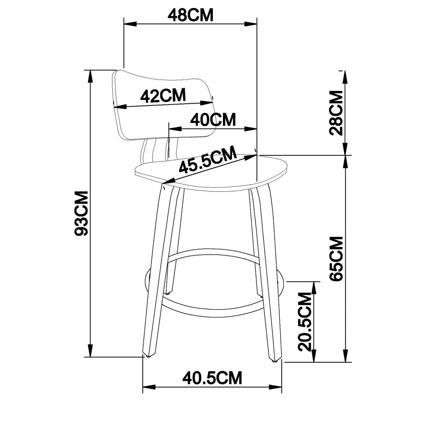 (ZUNI WHITE)- LEATHER COUNTER STOOL