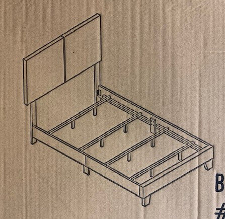 KING SIZE- (2110 GREY FABRIC)- BED FRAME- (BOX SPRING REQUIRED)