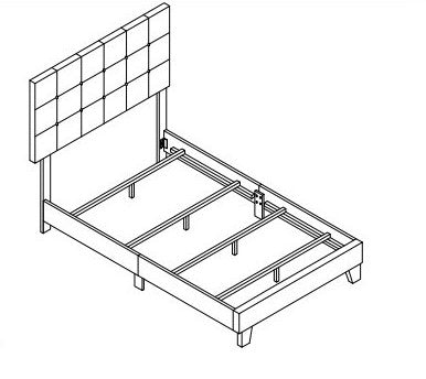 TWIN (SINGLE) SIZE- (2113 BLACK)- BUTTON TUFTED- LEATHER BED FRAME- (BOX SPRING REQUIRED)
