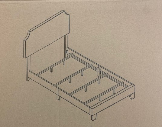 KING SIZE- (2116 DARK GREY)- VELVET FABRIC BED FRAME- (BOX SPRING REQUIRED)- OUT OF STOCK UNTIL APRIL 8, 2025