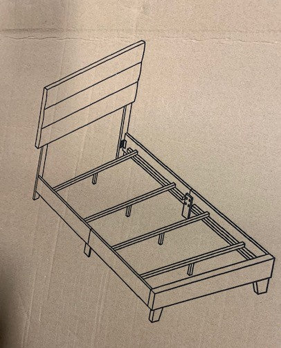 QUEEN SIZE- (2119 DARK GREY)- FABRIC BED FRAME- (BOX SPRING REQUIRED)