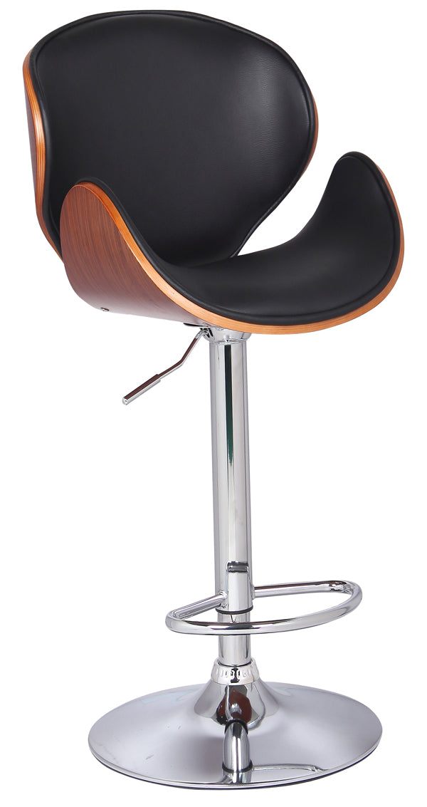 (2203 BLACK)- LEATHER ADJUSTABLE HEIGHT BAR STOOL- (Only 1 left in stock)